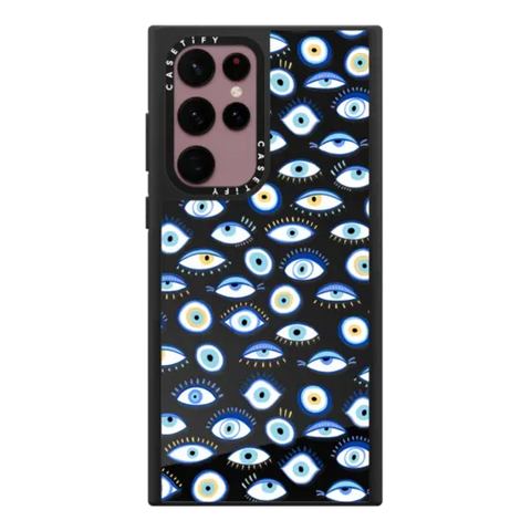 blue all seeing eye summer holiday pattern on clear