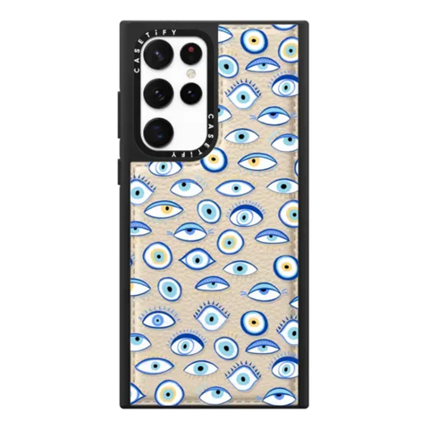 blue all seeing eye summer holiday pattern on clear