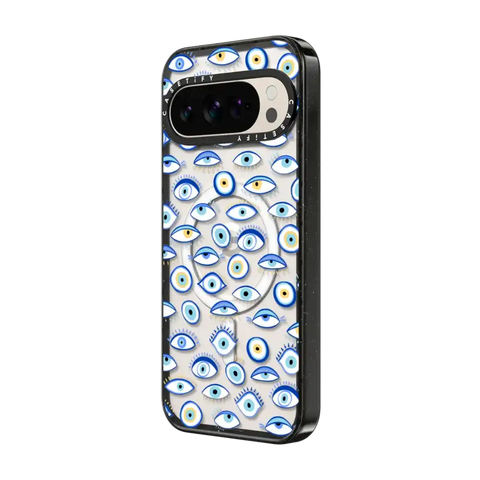 blue all seeing eye summer holiday pattern on clear