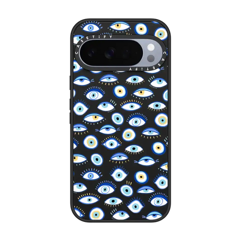 blue all seeing eye summer holiday pattern on clear
