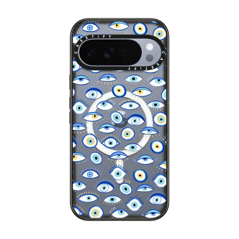 blue all seeing eye summer holiday pattern on clear