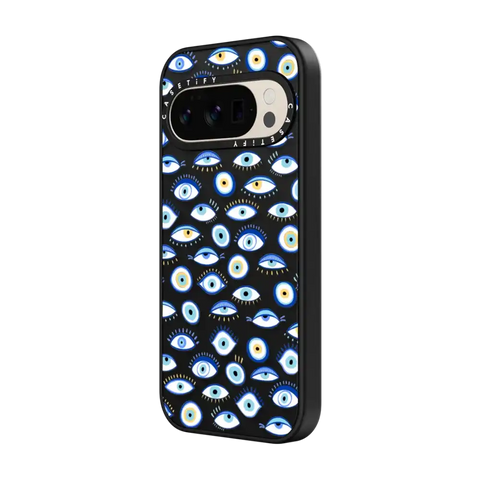 blue all seeing eye summer holiday pattern on clear