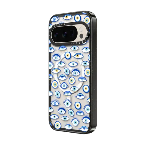 blue all seeing eye summer holiday pattern on clear