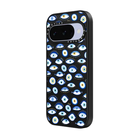 blue all seeing eye summer holiday pattern on clear