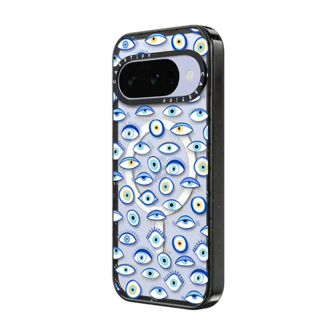 blue all seeing eye summer holiday pattern on clear