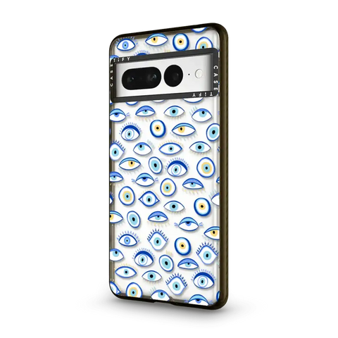 blue all seeing eye summer holiday pattern on clear