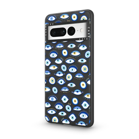 blue all seeing eye summer holiday pattern on clear