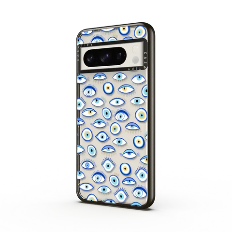 blue all seeing eye summer holiday pattern on clear