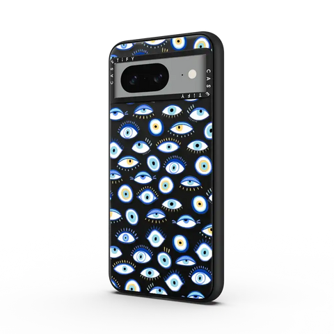 blue all seeing eye summer holiday pattern on clear