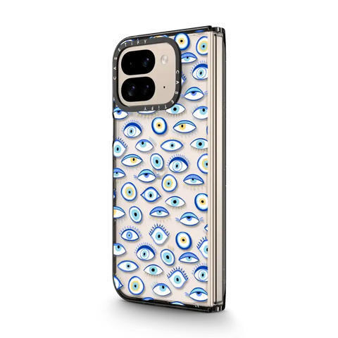 blue all seeing eye summer holiday pattern on clear