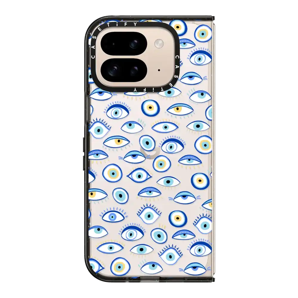 blue all seeing eye summer holiday pattern on clear