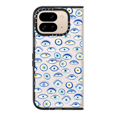 blue all seeing eye summer holiday pattern on clear