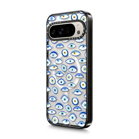 blue all seeing eye summer holiday pattern on clear