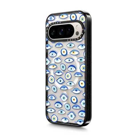 blue all seeing eye summer holiday pattern on clear