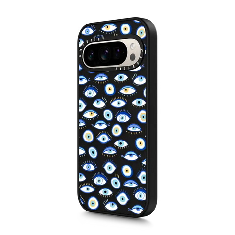 blue all seeing eye summer holiday pattern on clear