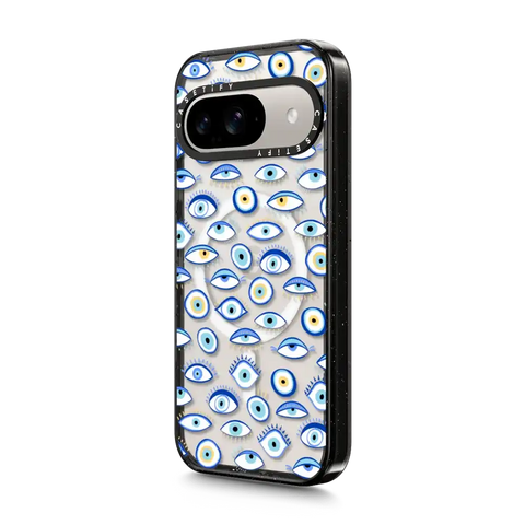blue all seeing eye summer holiday pattern on clear