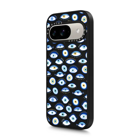 blue all seeing eye summer holiday pattern on clear