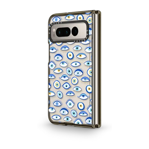 blue all seeing eye summer holiday pattern on clear