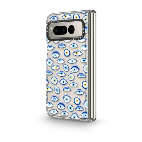 blue all seeing eye summer holiday pattern on clear