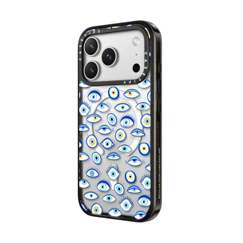 blue all seeing eye summer holiday pattern on clear
