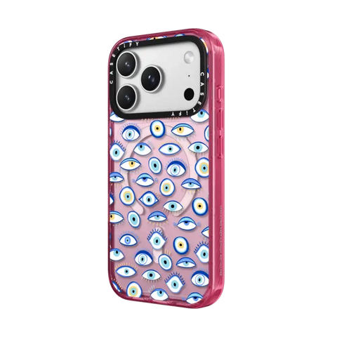 blue all seeing eye summer holiday pattern on clear