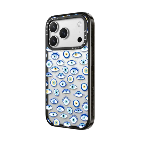 blue all seeing eye summer holiday pattern on clear