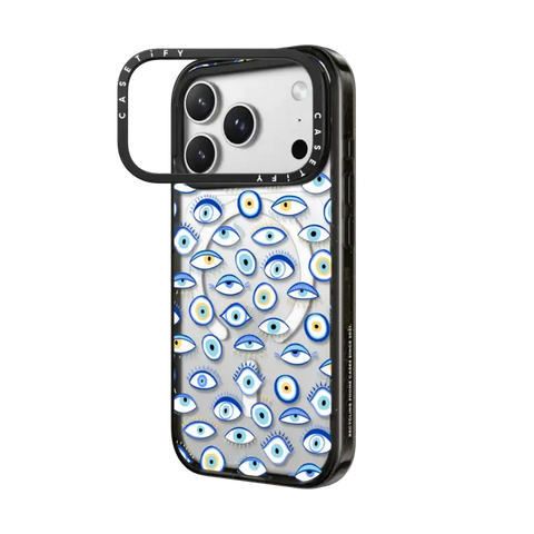 blue all seeing eye summer holiday pattern on clear