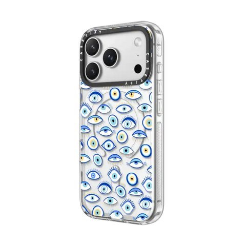 blue all seeing eye summer holiday pattern on clear