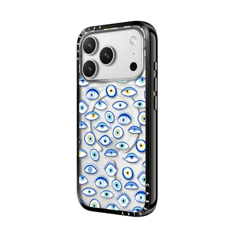 blue all seeing eye summer holiday pattern on clear