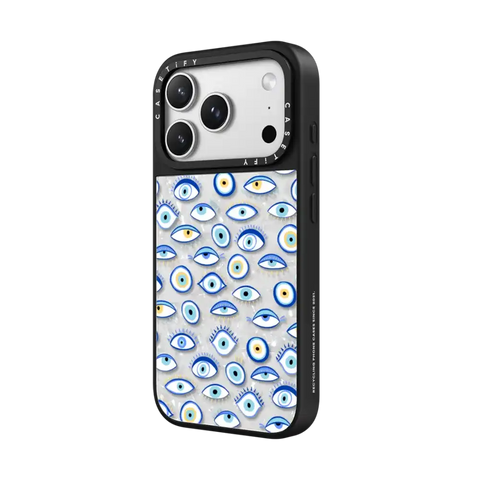 blue all seeing eye summer holiday pattern on clear