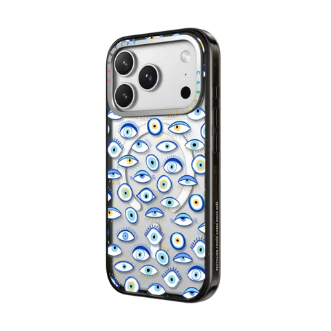 blue all seeing eye summer holiday pattern on clear