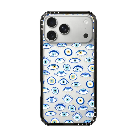 blue all seeing eye summer holiday pattern on clear