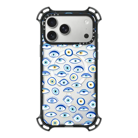 blue all seeing eye summer holiday pattern on clear