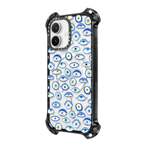 blue all seeing eye summer holiday pattern on clear