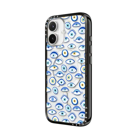 blue all seeing eye summer holiday pattern on clear
