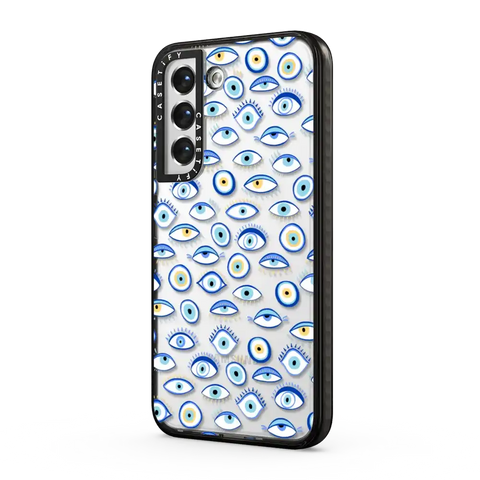 blue all seeing eye summer holiday pattern on clear