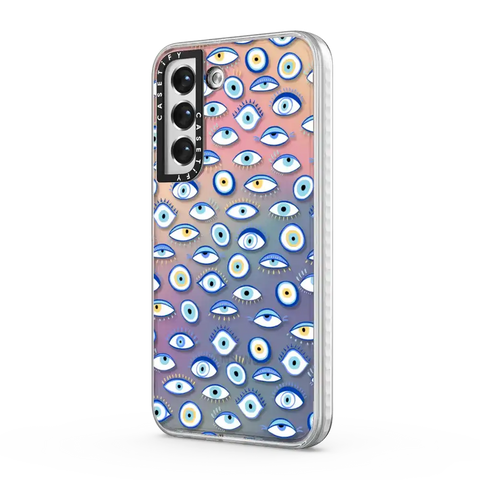 blue all seeing eye summer holiday pattern on clear