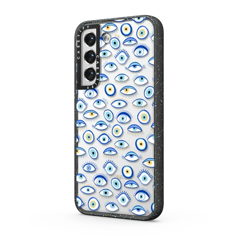 blue all seeing eye summer holiday pattern on clear