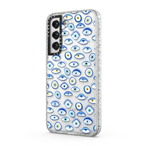 blue all seeing eye summer holiday pattern on clear