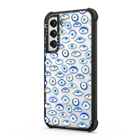 blue all seeing eye summer holiday pattern on clear