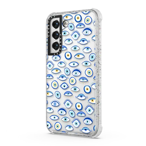 blue all seeing eye summer holiday pattern on clear