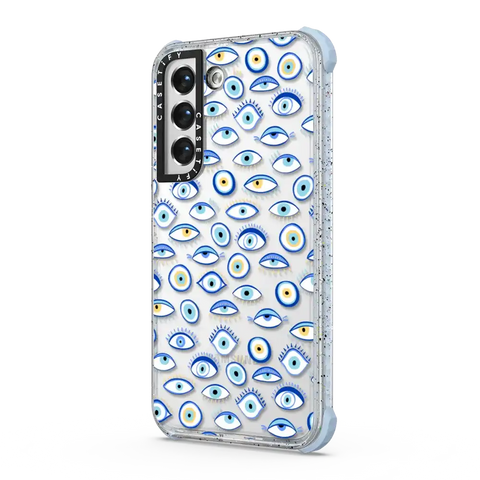 blue all seeing eye summer holiday pattern on clear