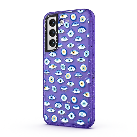 blue all seeing eye summer holiday pattern on clear