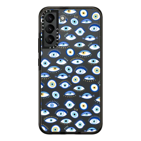 blue all seeing eye summer holiday pattern on clear