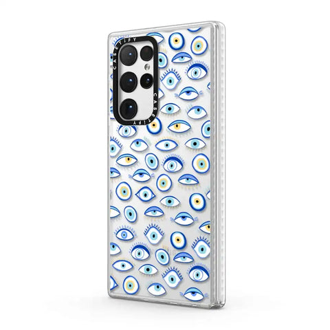 blue all seeing eye summer holiday pattern on clear