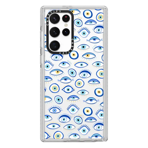 blue all seeing eye summer holiday pattern on clear