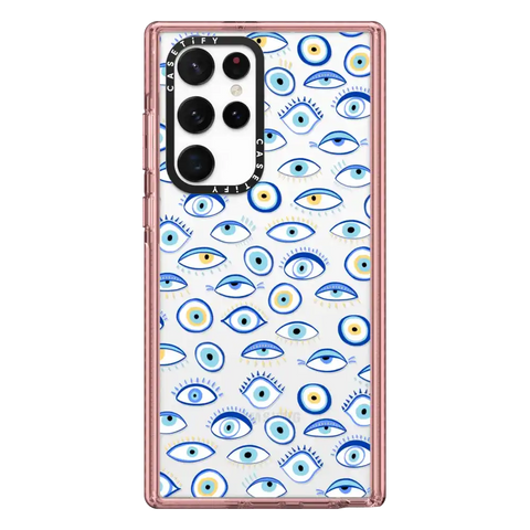 blue all seeing eye summer holiday pattern on clear