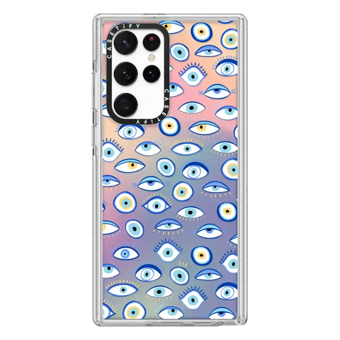 blue all seeing eye summer holiday pattern on clear