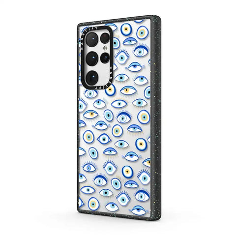 blue all seeing eye summer holiday pattern on clear