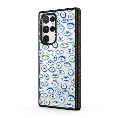 blue all seeing eye summer holiday pattern on clear